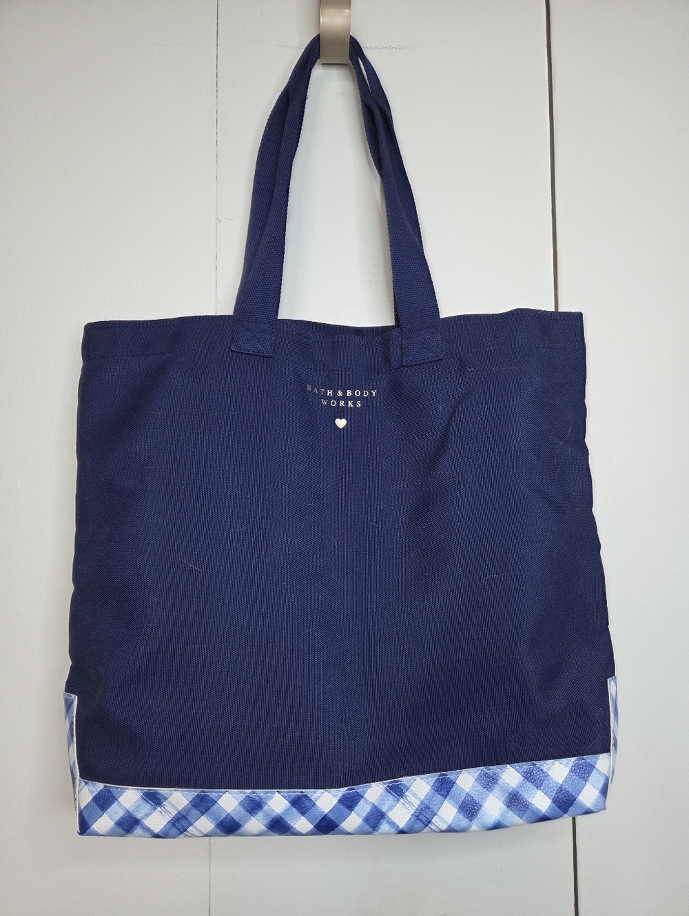 Bath & Body Works Blue Gingham Tote (bag only)